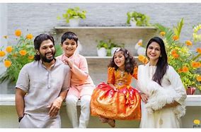 Allu Arjun with wife and children